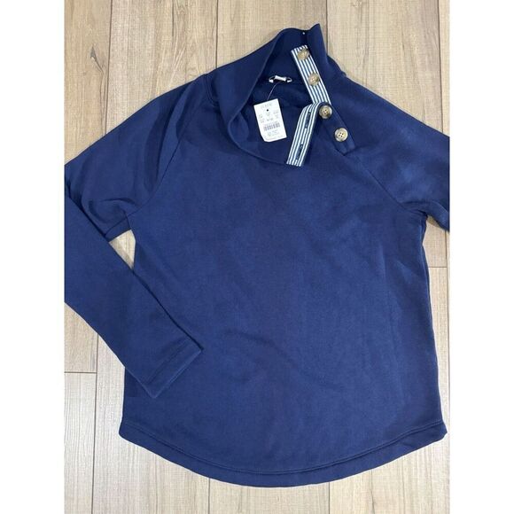 J. CREW Factory Women’s Blue Wide Button Collar Blouse NWT XS Extra Small Soft - Picture 4 of 14